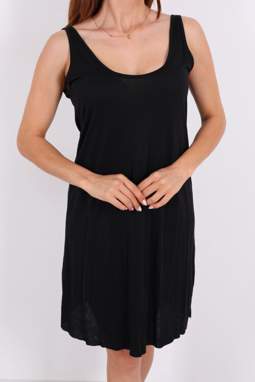 Kolsuz Dantel Detaylı Astarlı Siyah Kadın Elbise - 6