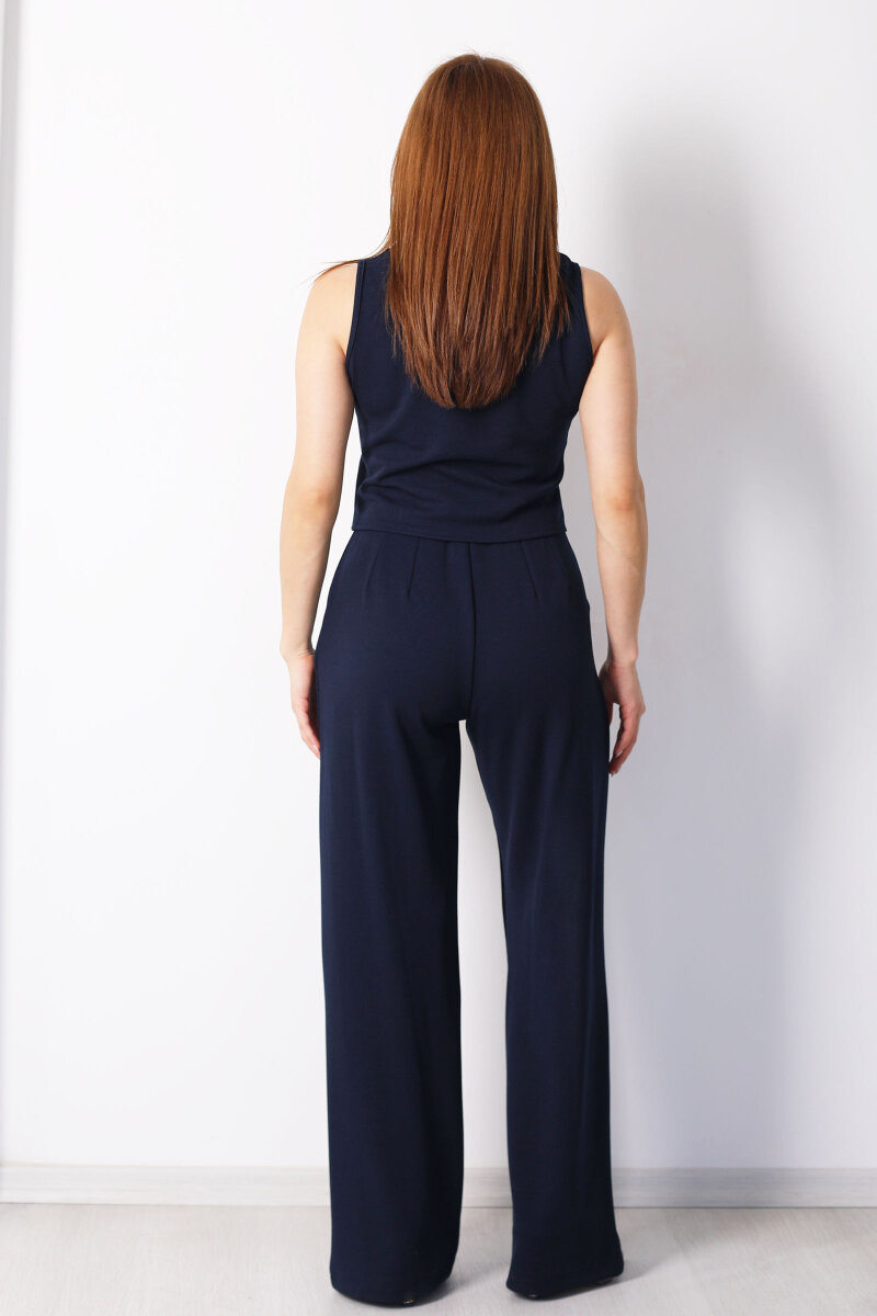 Kolsuz Venedik Krep Lacivert Kadın Takım - 6