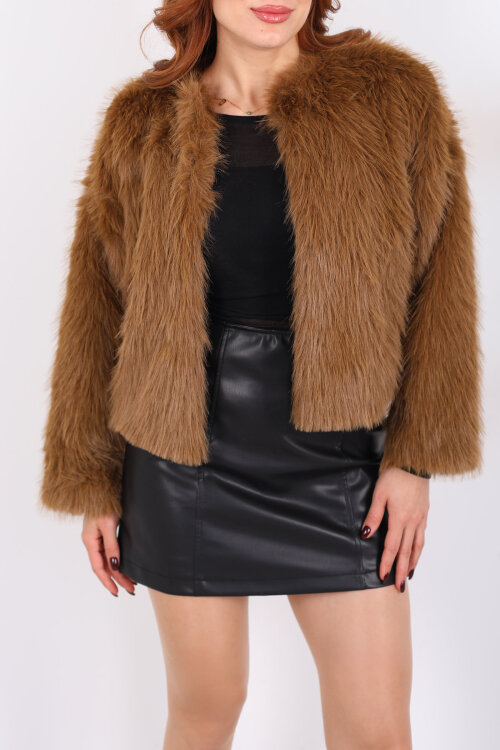 Kürk Taba Kadın Mont - Berox (1)