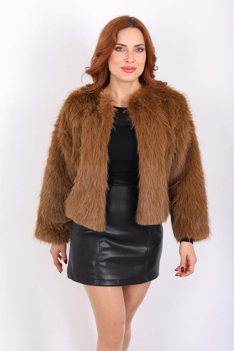 Kürk Taba Kadın Mont - 5
