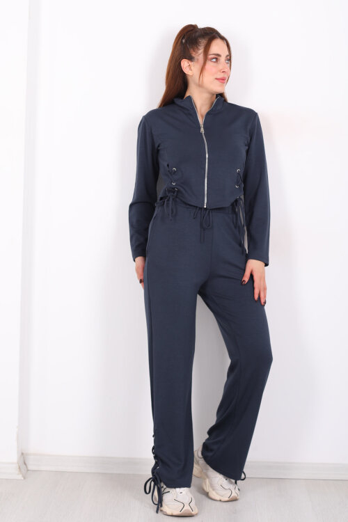 Kuşgözü Bağcıklı Antrasit Kadın Modal Takım - 3