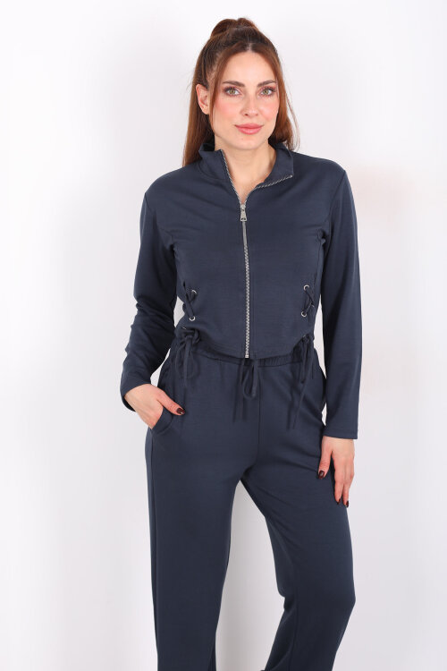 Kuşgözü Bağcıklı Antrasit Kadın Modal Takım - Berox