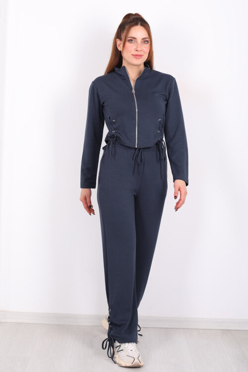 Kuşgözü Bağcıklı Antrasit Kadın Modal Takım - 6