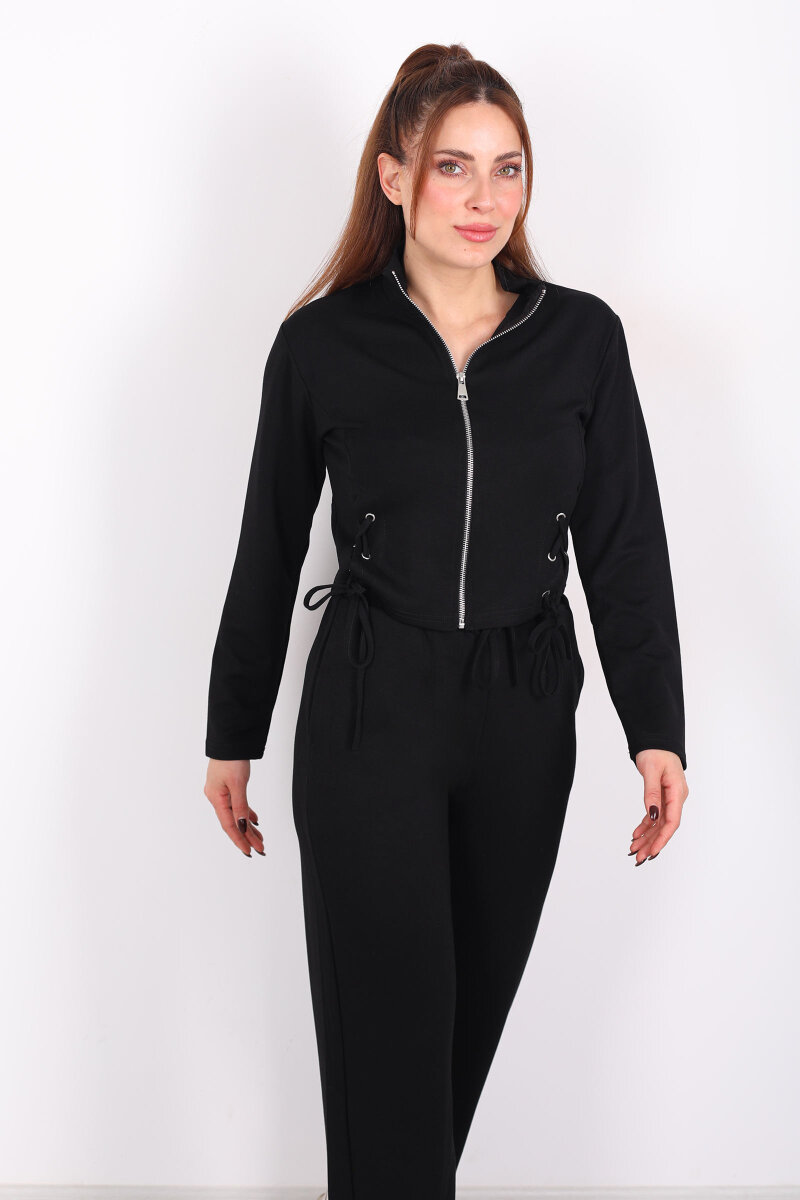 Kuşgözü Bağcıklı Siyah Kadın Modal Takım - 3