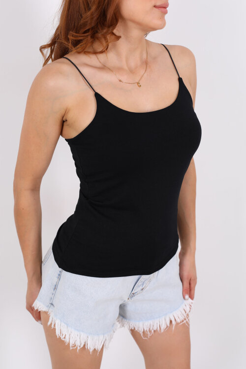 Lastik Askılı Uzun Siyah Kadın Badi - Berox (1)