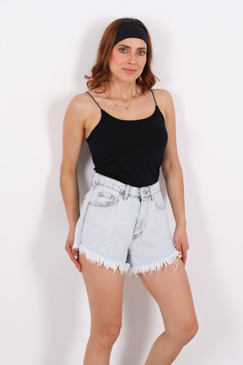 Lastik Askılı Uzun Siyah Kadın Badi - 3