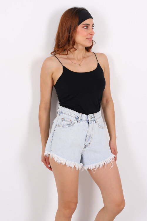 Lastik Askılı Uzun Siyah Kadın Badi - 6