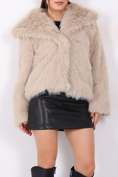 Lolita Kürk Krem Kadın Mont - Berox (1)