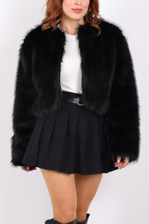 Lolita Siyah Kadın Kürk Bolero - Berox (1)