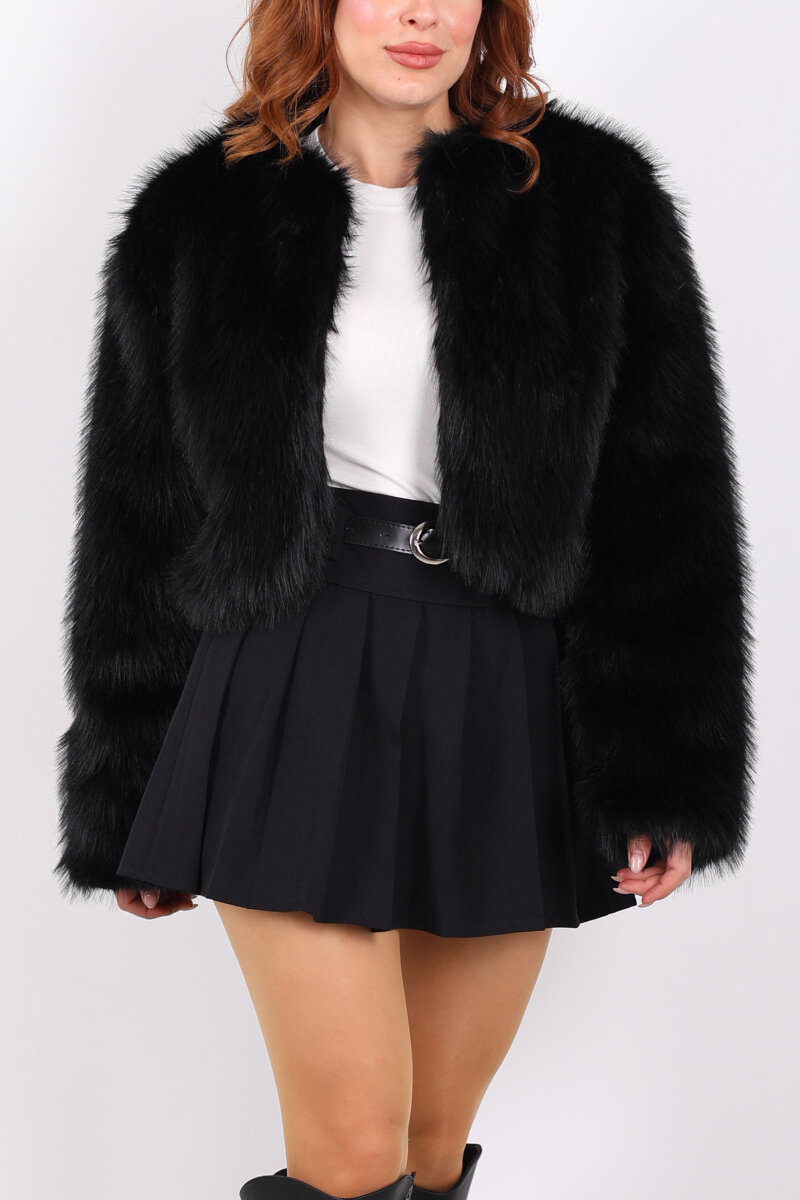 Lolita Siyah Kadın Kürk Bolero - 2