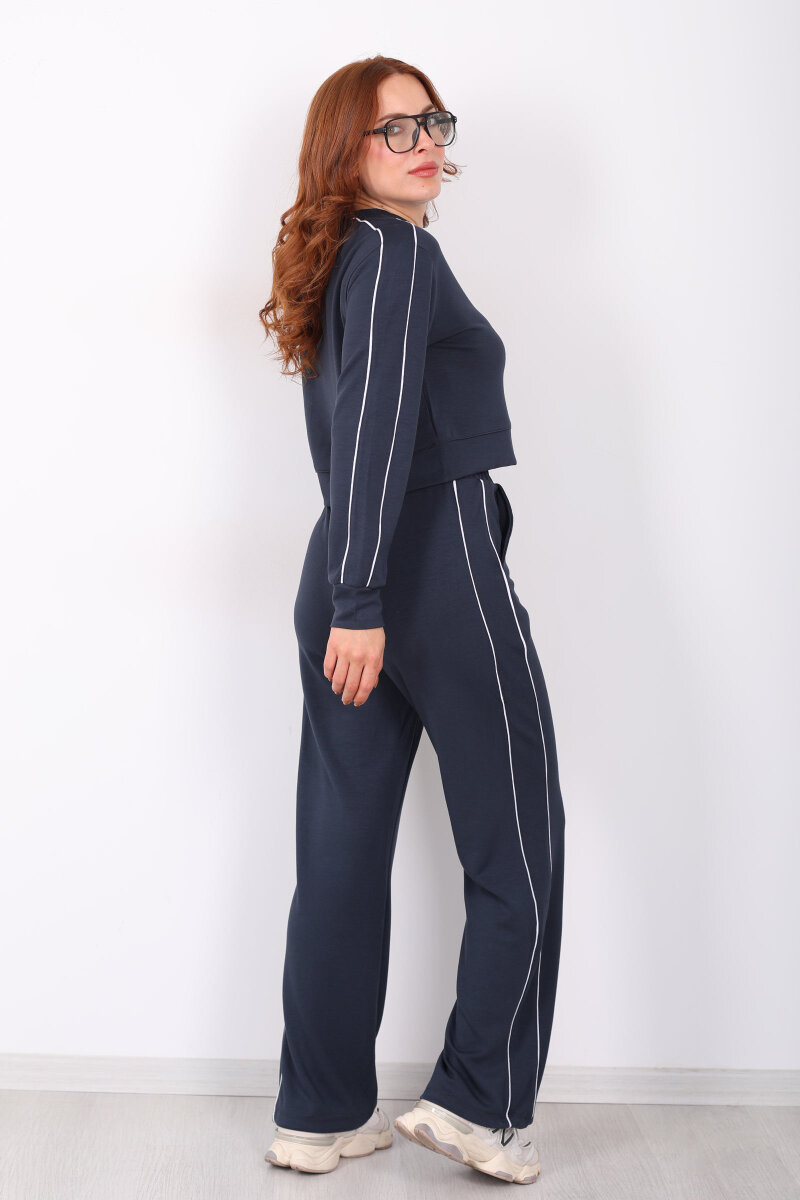 Love Baskılı Biyeli Kadın Antrasit Modal Takım - 5