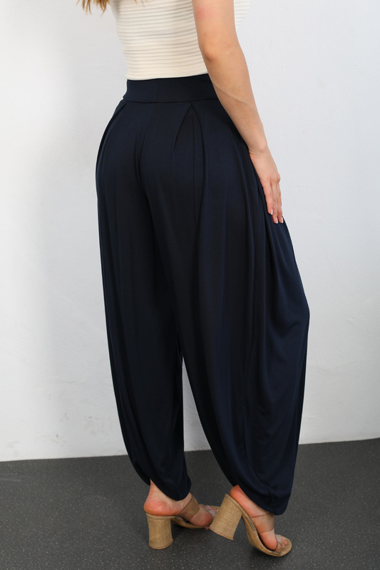 Modal Lacivert Kadın Şalvar Pantolon - 4