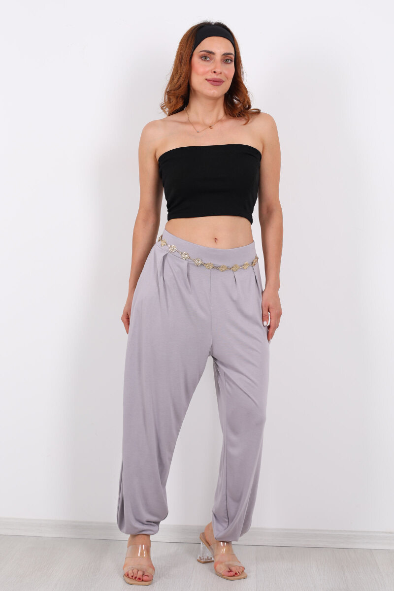 Modal Şalvar Kadın Gri Pantolon - 8