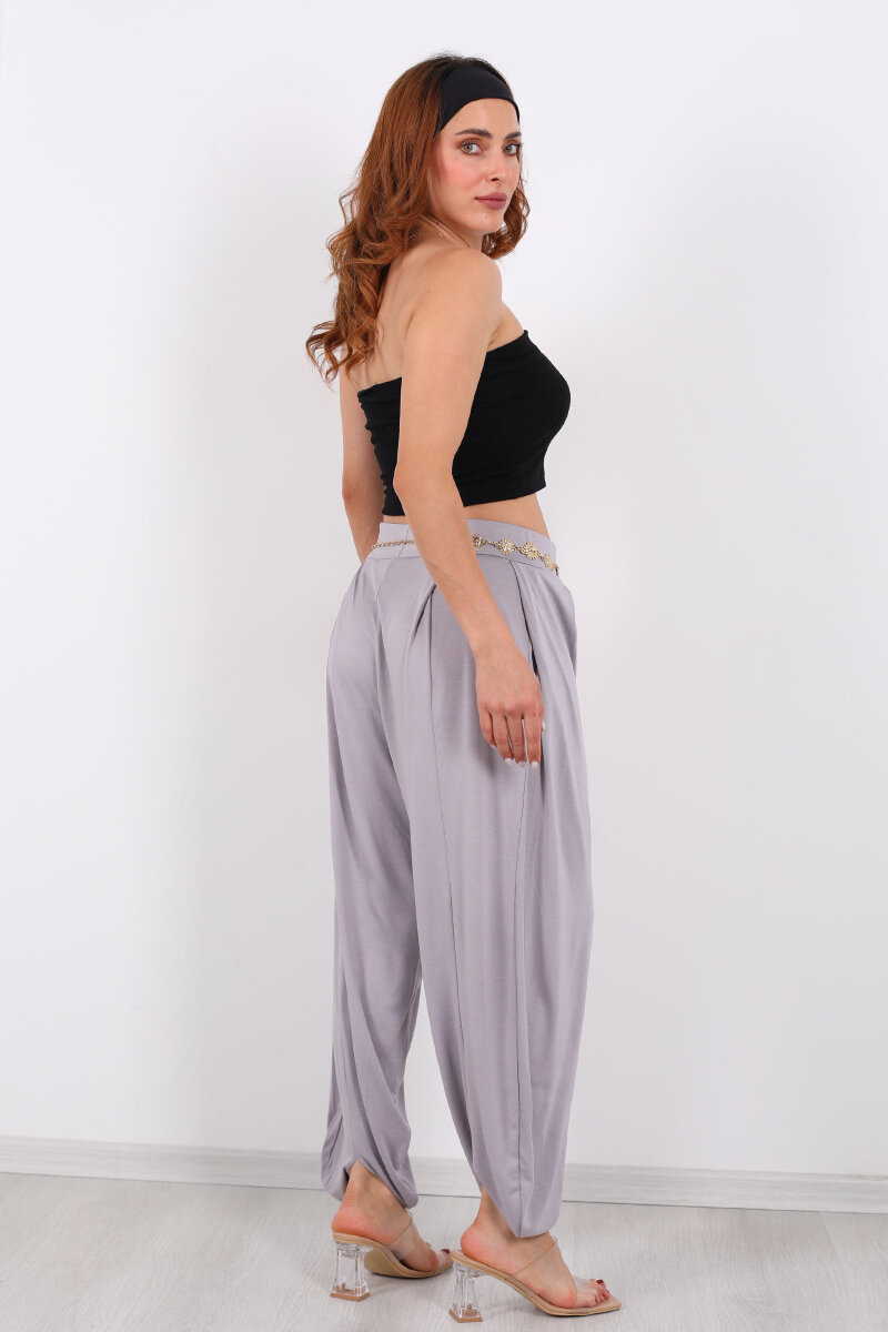 Modal Şalvar Kadın Gri Pantolon - 6