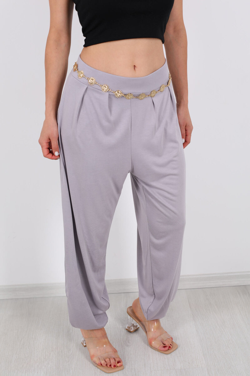 Modal Şalvar Kadın Gri Pantolon - 2