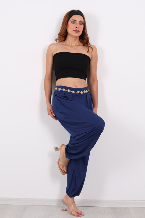 Modal Şalvar Kadın Lacivert Pantolon - 3