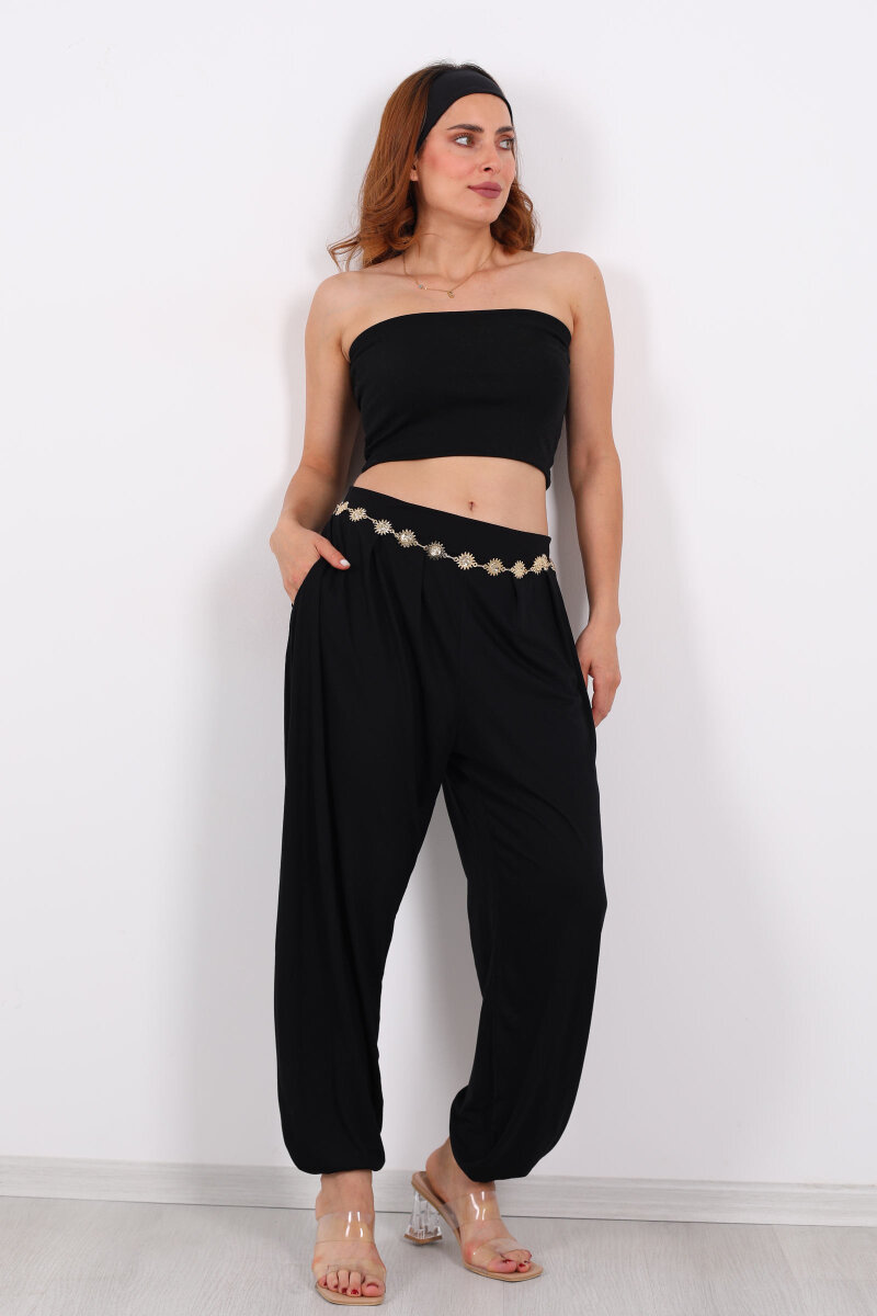 Modal Şalvar Kadın Siyah Pantolon - 5