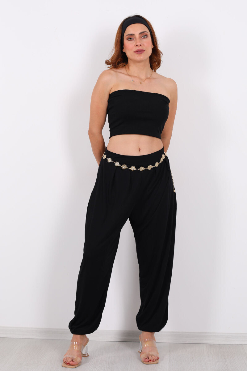 Modal Şalvar Kadın Siyah Pantolon - 3