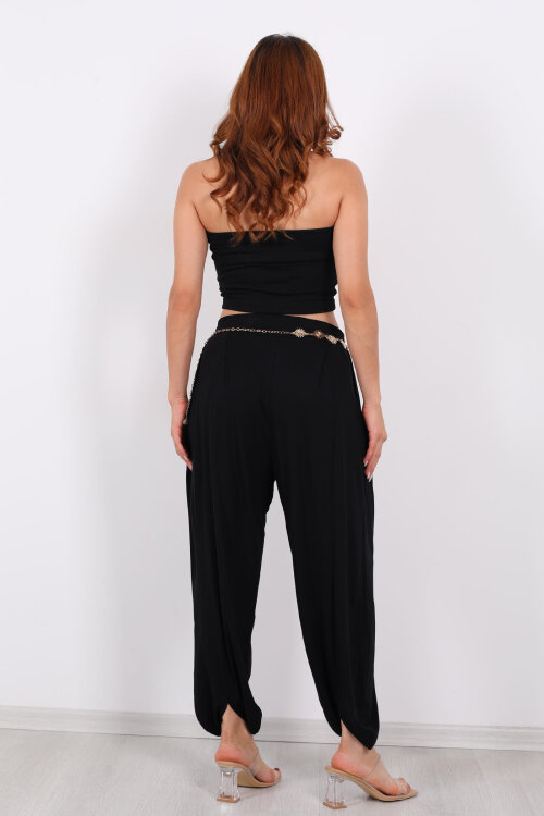 Modal Şalvar Kadın Siyah Pantolon - 6