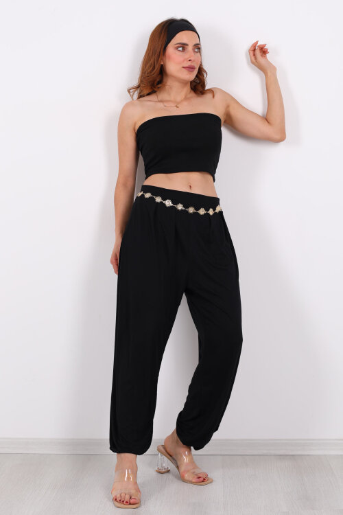 Modal Şalvar Kadın Siyah Pantolon - 4