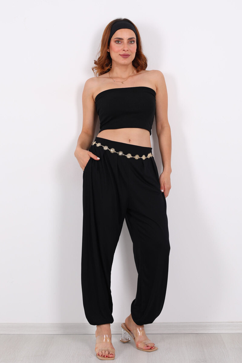 Modal Şalvar Kadın Siyah Pantolon - 7