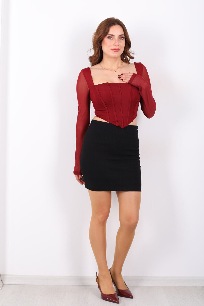 Örme Siyah Kadın Kalem Etek - 6