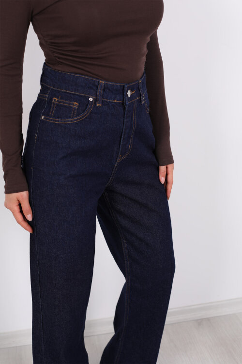 Paça Kesik Raw Yıkama Kadın Palazzo Pantolon - Berox (1)