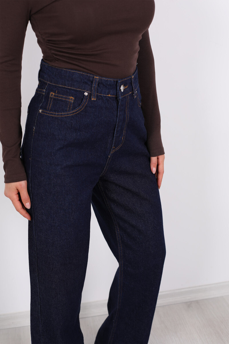 Paça Kesik Raw Yıkama Kadın Palazzo Pantolon - 2