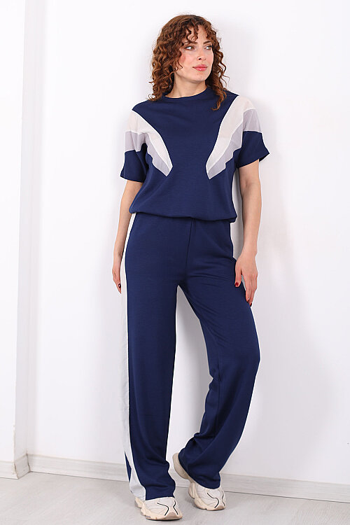 Paraşüt Garnili Lacivert Kadın Stoperli Takım - 7