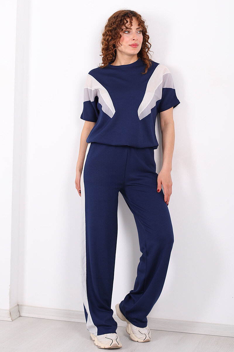 Paraşüt Garnili Lacivert Kadın Stoperli Takım - 7