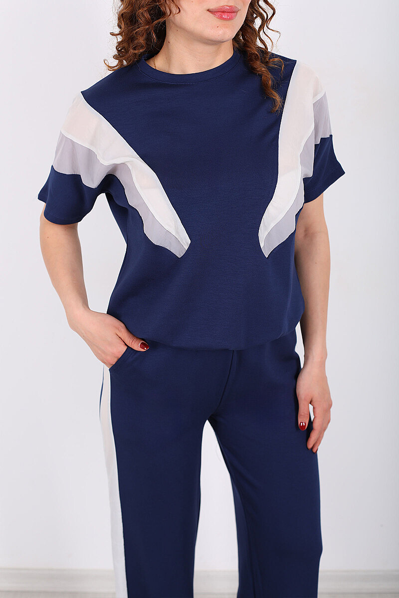 Paraşüt Garnili Lacivert Kadın Stoperli Takım - 2