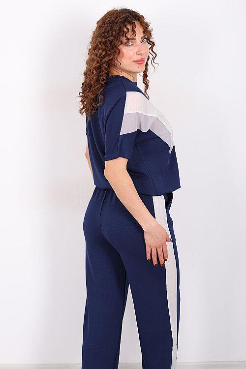 Paraşüt Garnili Lacivert Kadın Stoperli Takım - 6