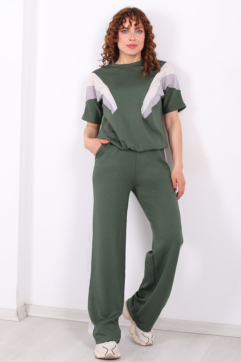 Paraşüt Garnili Yeşil Kadın Stoperli Takım - 4