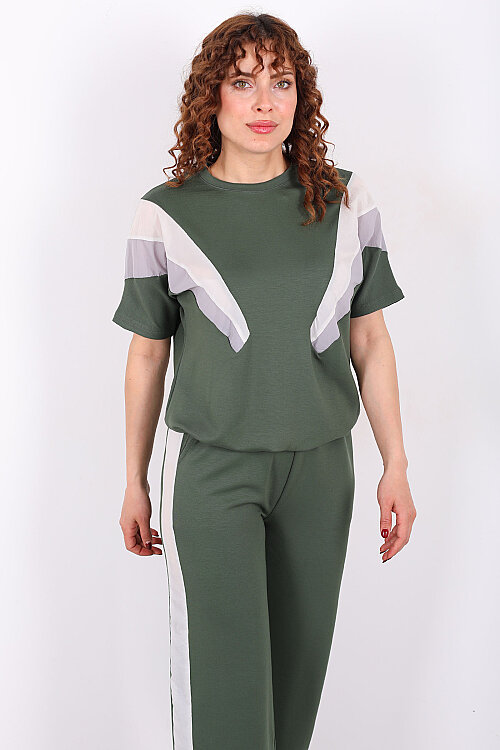 Paraşüt Garnili Yeşil Kadın Stoperli Takım - 3