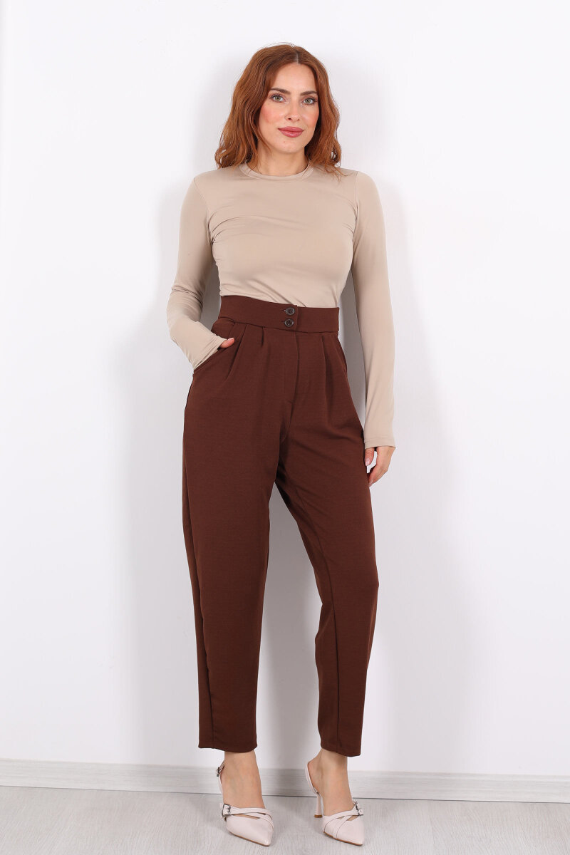 Pensli Acı Kahve Kadın Balon Pantolon - 4
