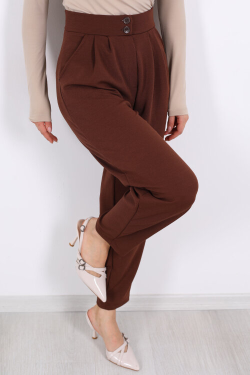 Pensli Acı Kahve Kadın Balon Pantolon - Berox (1)