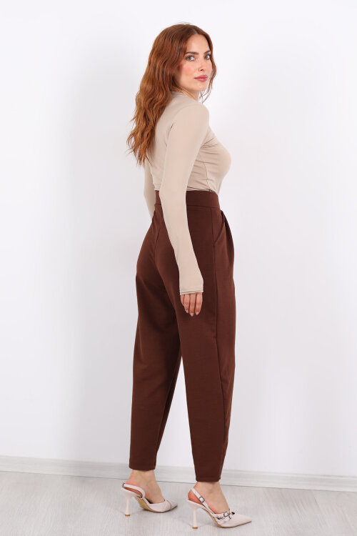 Pensli Acı Kahve Kadın Balon Pantolon - 5