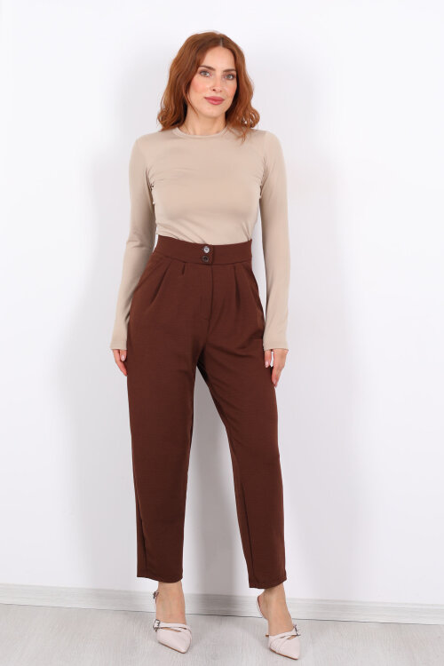 Pensli Acı Kahve Kadın Balon Pantolon - 6