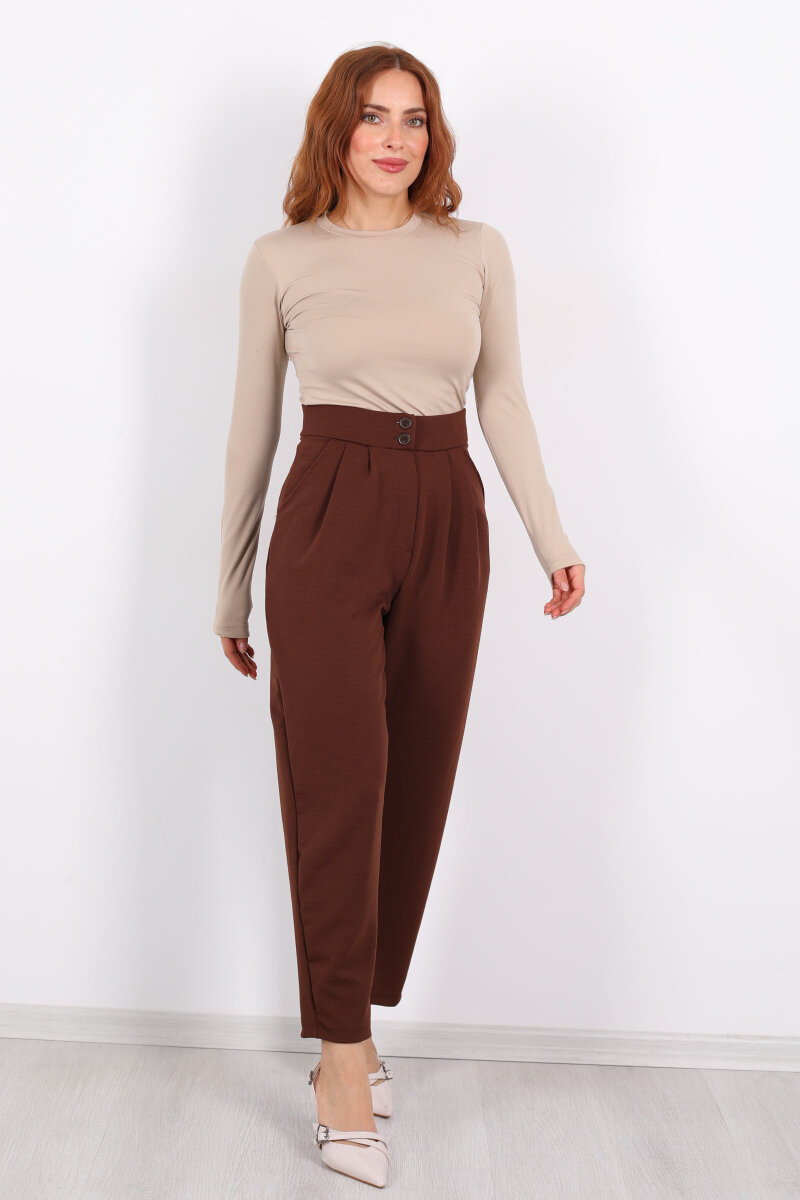 Pensli Acı Kahve Kadın Balon Pantolon - 3