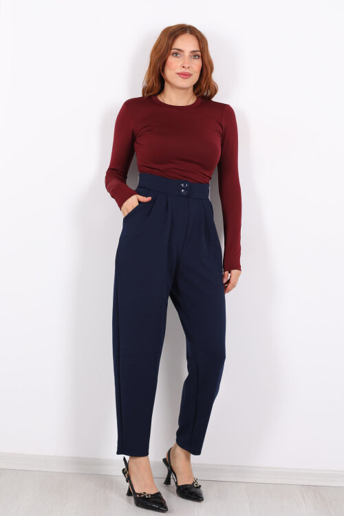 Pensli Lacivert Kadın Balon Pantolon 