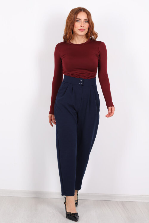 Pensli Lacivert Kadın Balon Pantolon - 4