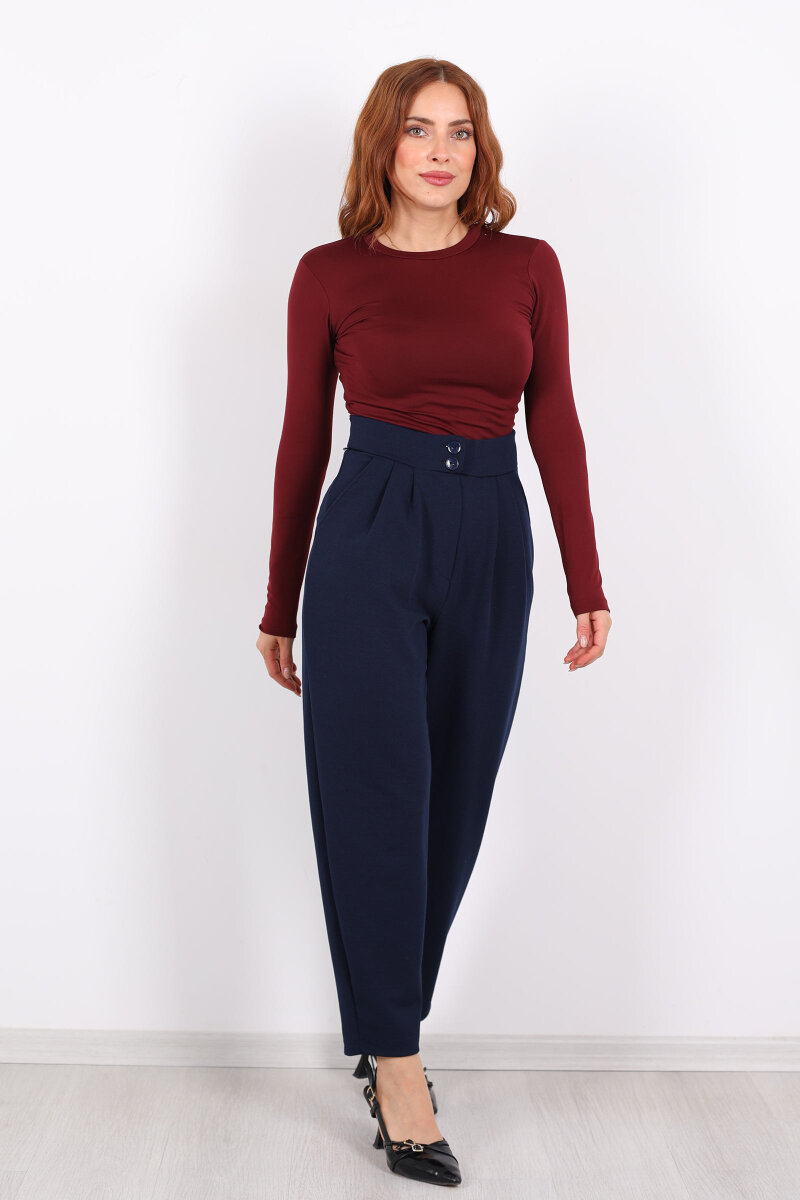 Pensli Lacivert Kadın Balon Pantolon - 6