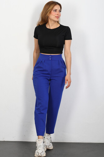 Pensli Saks Mavisi Kadın Balon Pantolon - 3