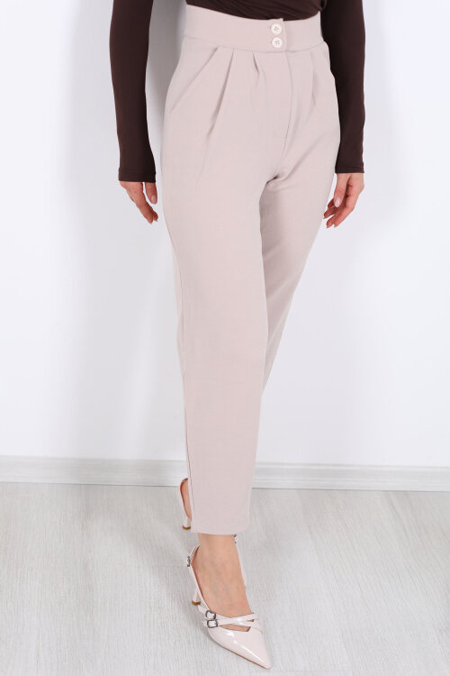 Pensli Taş Rengi Kadın Balon Pantolon - Berox (1)