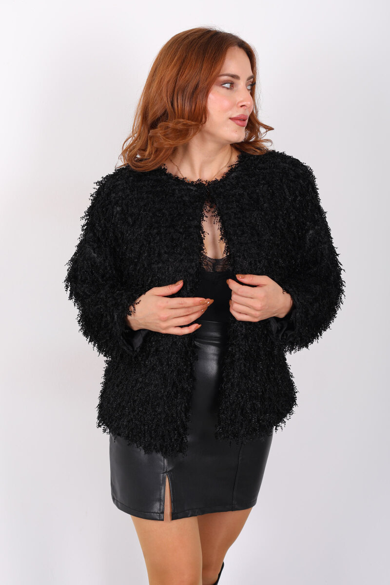 Sakallı Siyah Kadın Ceket - 5