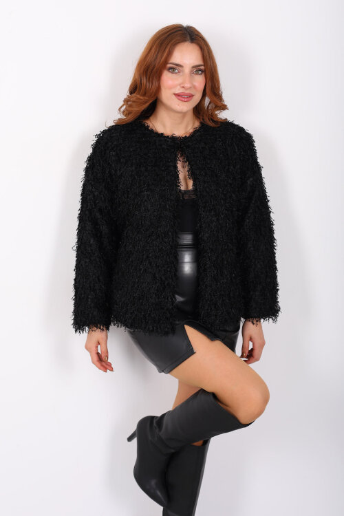 Sakallı Siyah Kadın Ceket - 3