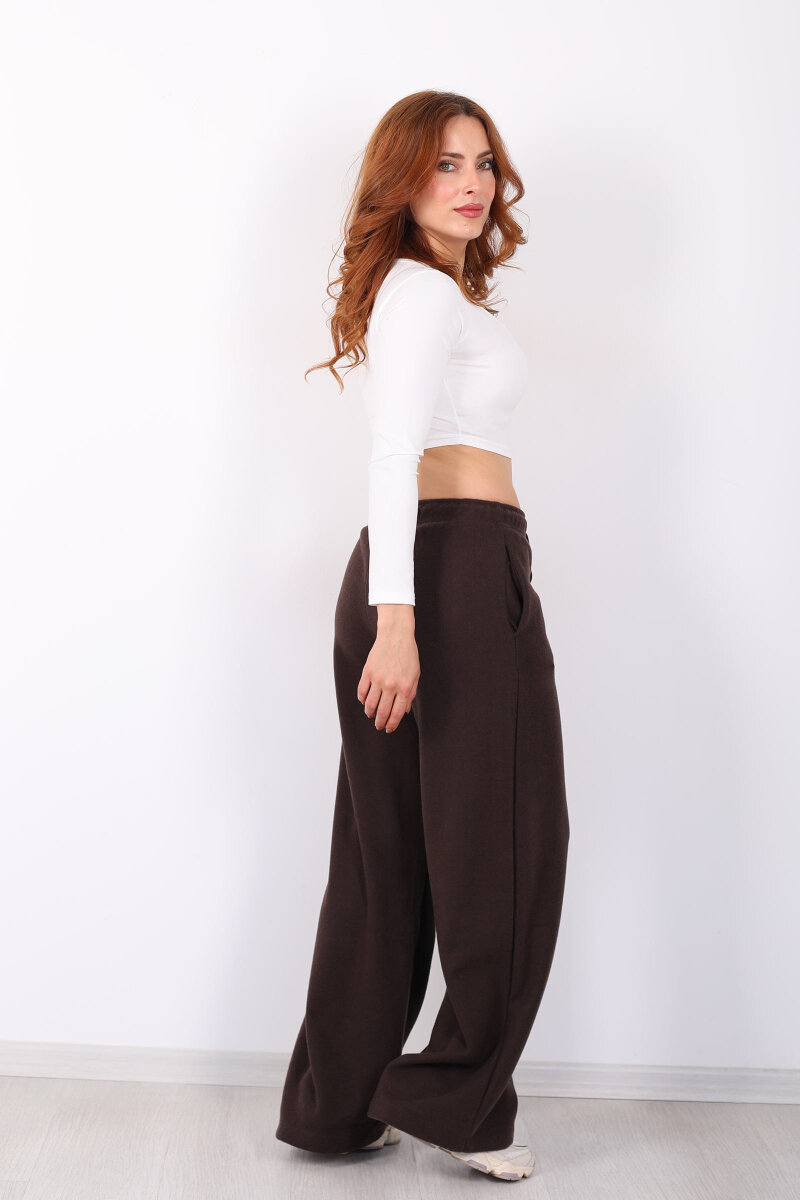 Selanik Boru Paça Acı Kahve Kadın Pantolon - 4