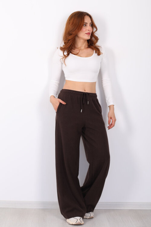 Selanik Boru Paça Acı Kahve Kadın Pantolon - Berox