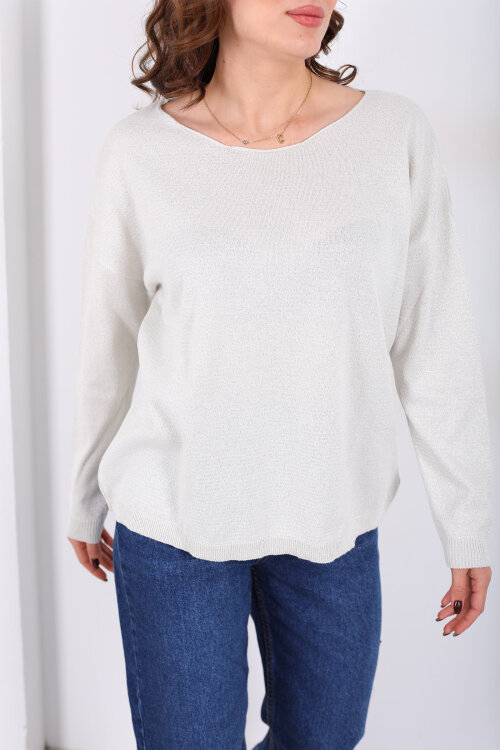 Simli Salaş Kadın Ekru Bluz - Berox (1)