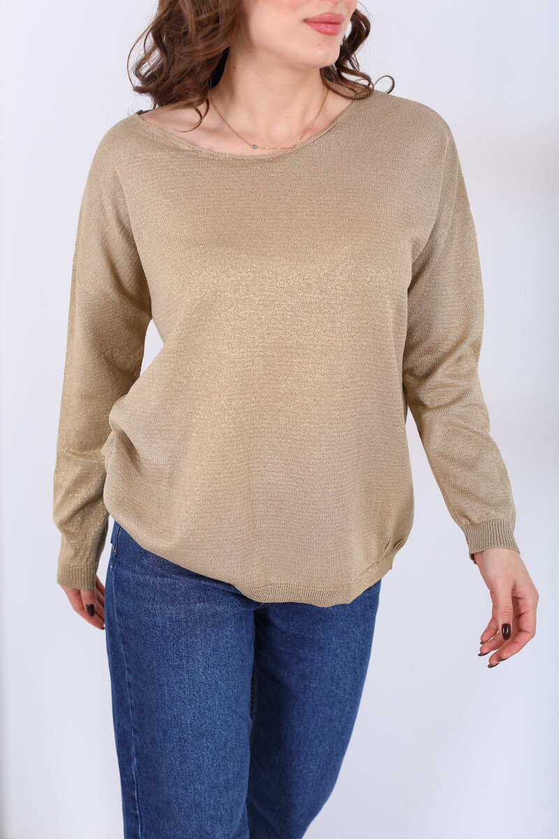 Simli Salaş Kadın Gold Bluz - 2